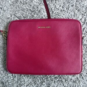 EUC Michael Kors Red Laptop Bag